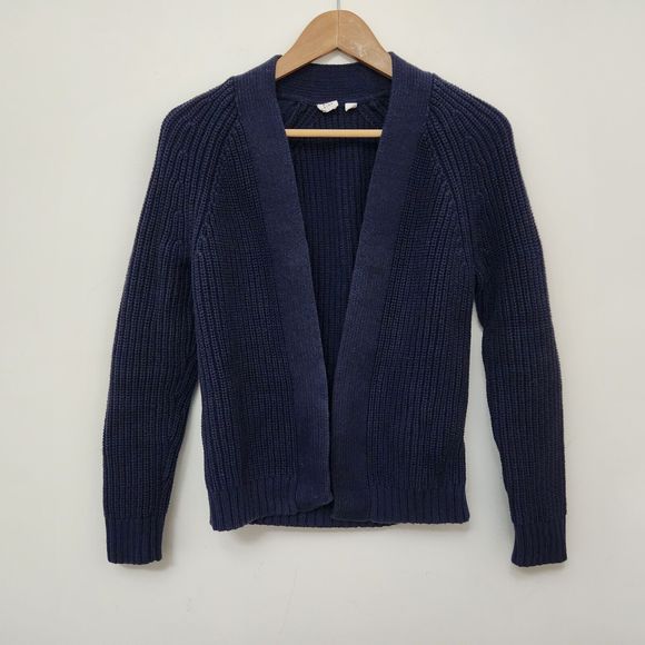 GAP Kids Girl's Navy Blue Cardigan Knit Sweater Open Front Size 2XL - Picture 1 of 8